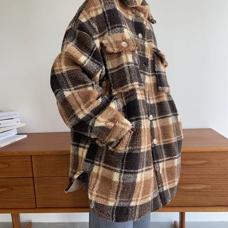 《予約販売》check boa jacket_no0170