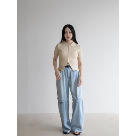 《予約販売》2way zip summer lib knit tops/2colors_nt2080
