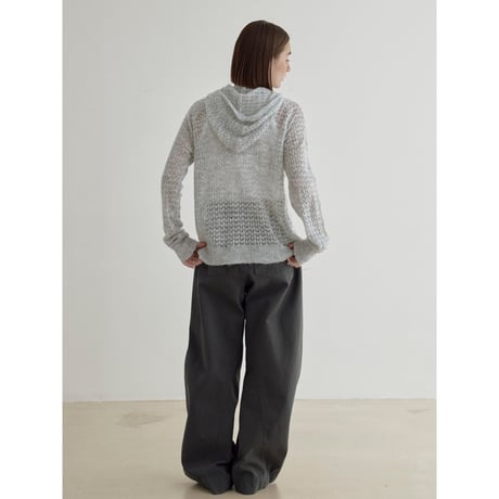 《予約販売》low gauge zip up knit hoodie/2colors_nt2545