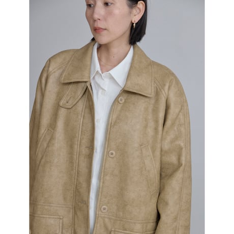 《予約販売》soft fake leather jacket/2colors_no0512