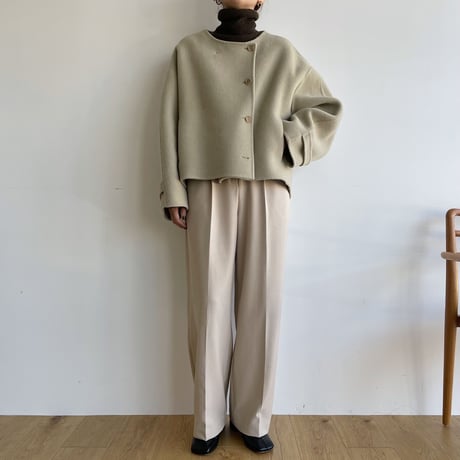 【nokcha original】HAND MADE 4way over half coat/beige_no0242