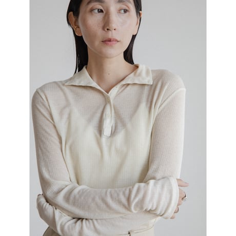 《予約販売》sheer lib button fly tops/4colors_nt2394