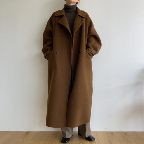 【nokcha original】HANDMADE 2way double coat/camel brown_no0237