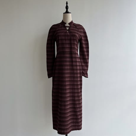 【nokcha original】jacquard lady dress/burgundy_nd0118