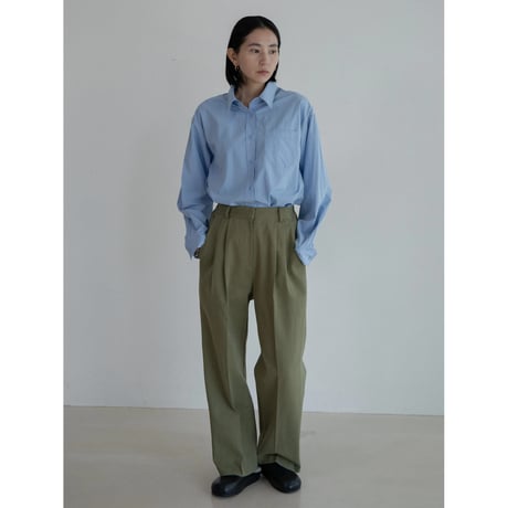 《予約販売》tuck twill cotton pants/2colors_np1070