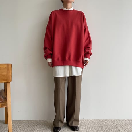 【nokcha original】buckle slacks pants/brown_np0668