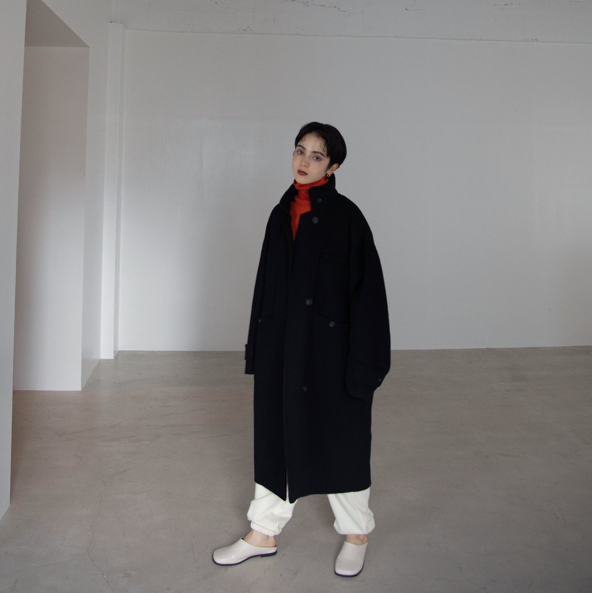 nokcha original】HAND MADE oval coat/navy_no030 nokcha original】HAND MADE oval coat/navy_no030