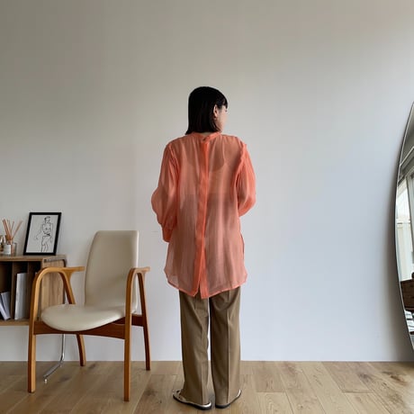 【nokcha original】2way volume sheer blouse/apricot orange_nb0046