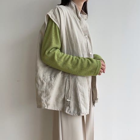《予約販売》linen military vest_nt1333