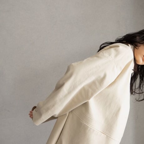 【nokcha original】twill over jacket/ivory_no0198