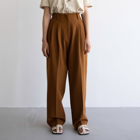 【nokcha original】waist pants/camel brown_np0595