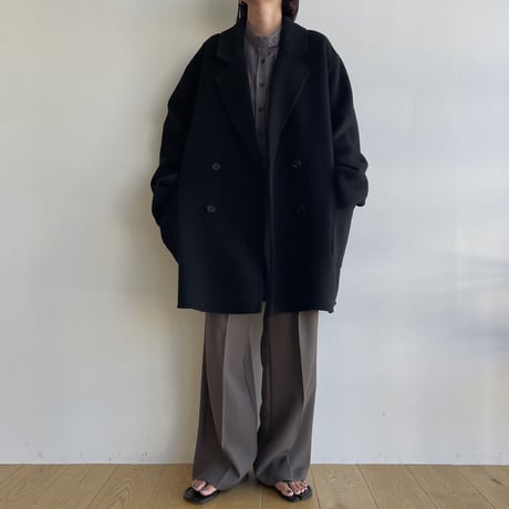 【nokcha original】HAND MADE tailored middle coat/black_no0307