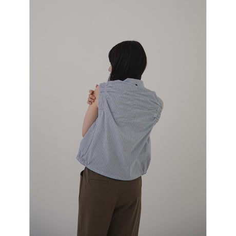【NOKCHA original】minimal gather blouse/2colors_nb0245
