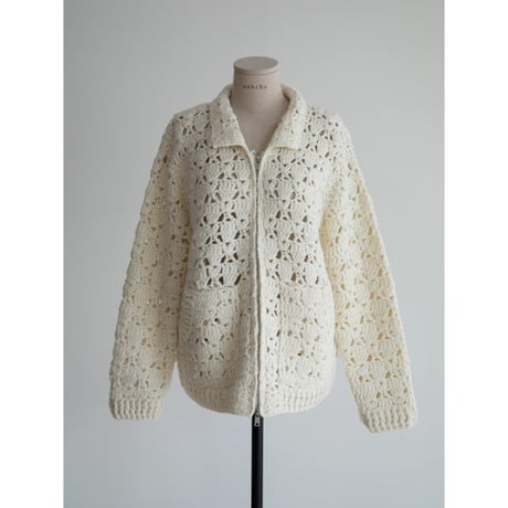 《予約販売》crochet over knit cardigan_no0435