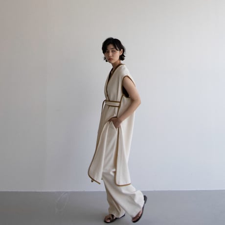 【nokcha original】piping pants/ivory_np0594