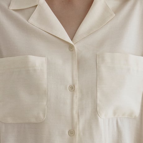 《予約販売》open collar mannish shirt/2colors_nb0365