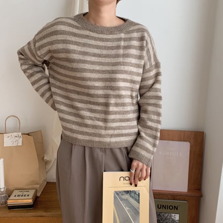 ✳︎予約販売✳︎border short knit_nt0185