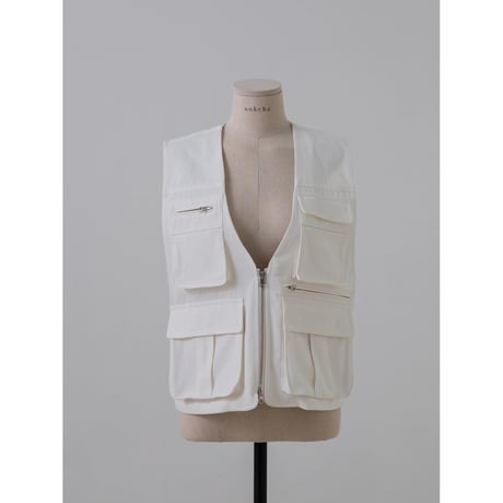 - AUTHENTIC series - mannish twill vest/black_an0008