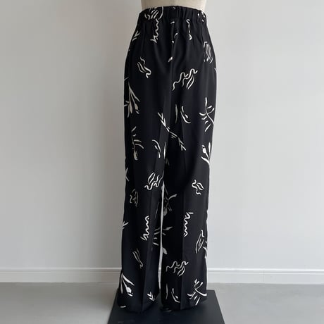 【nokcha original】nuance pattern pants/black_np0421