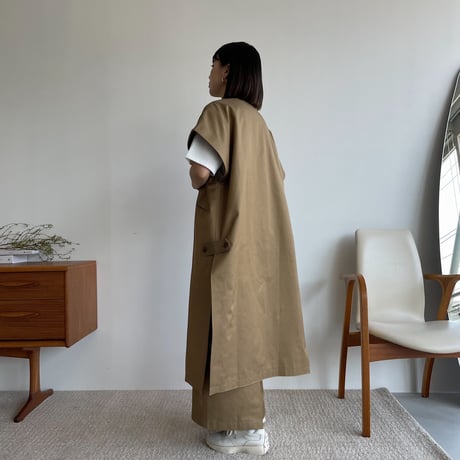 【nokcha original】twill long skirt/beige_ns0064