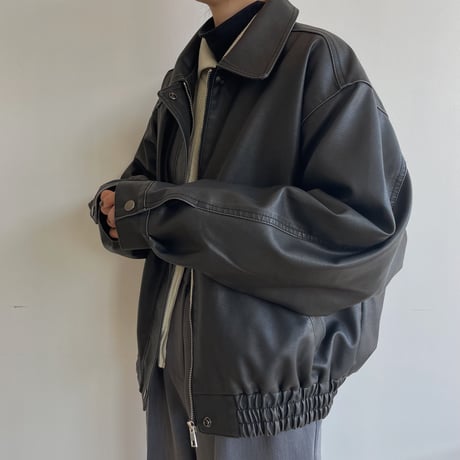 《予約販売》vintage like fake leather jacket/2colors_no0274