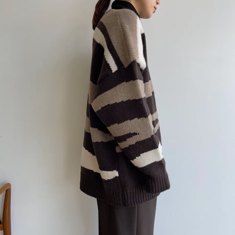 【nokcha original】ennui knit cardigan/deep brown_nt1502
