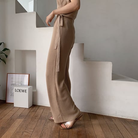 【nokcha original】quality linen knit pants/beige_np0211