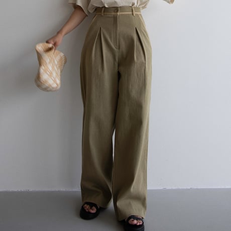 【nokcha original】piping pants/khaki_np0593