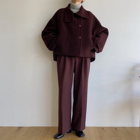 【nokcha original】HAND MADE 4way over half coat/wine_no0243