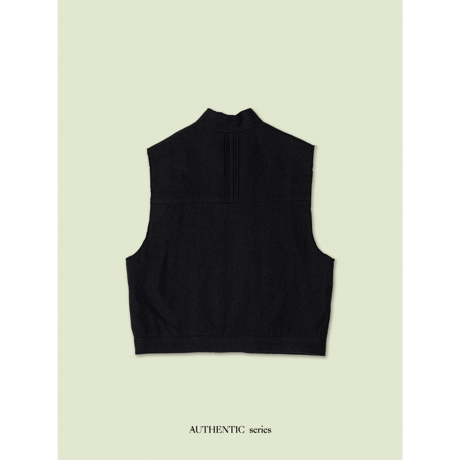 - AUTHENTIC series - material linen vest/black_an0042