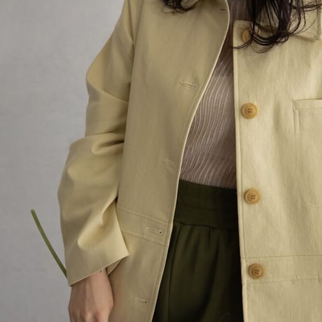 【nokcha original】twill over jacket/light yellow_no0199