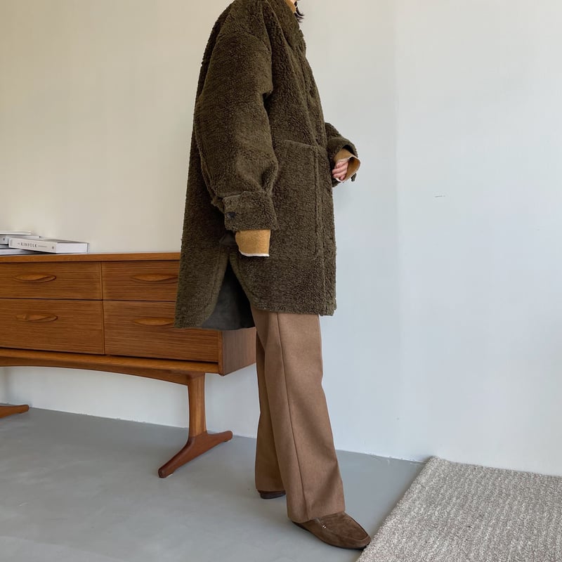 nokcha original】boa mouton jacket/khaki_no0187