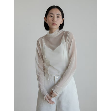 《予約販売》accent hem sheer tops/3colors_nt2243