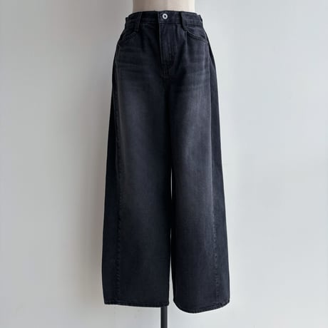 《予約販売》side tuck wide jeans/2colors_nj0096