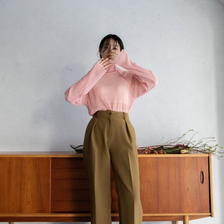 【nokcha original】tuck oval pants/khaki brown_np0537