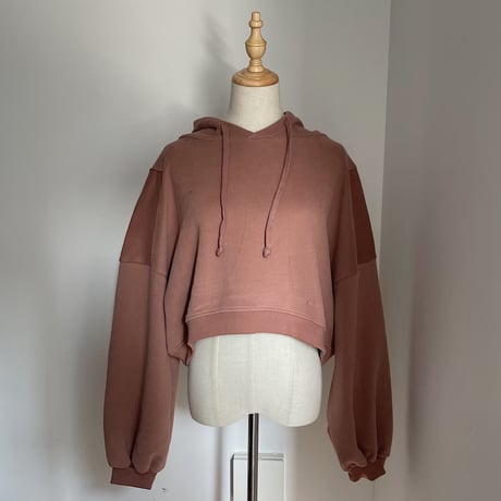 【nokcha original】label hood pullover/dark pink_nt0735