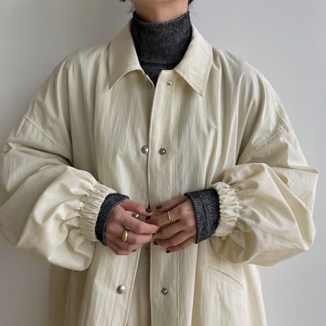 【nokcha original】s/s long coach jacket/ivory_no0285