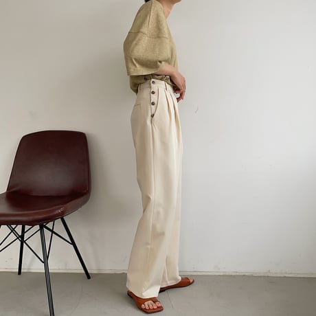 【nokcha original】silhouette pants/cream_np0402