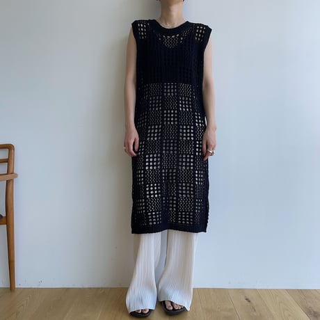 《予約販売》knit mesh long one-piece/2colors_nd0137