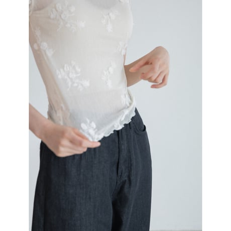 《予約販売》flower pattern sheer tops/2colors_nt2590