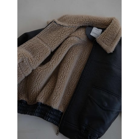 《予約販売》boa liner leather like jacket/2colors_no0411
