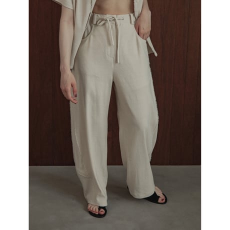 - AUTHENTIC series - vintage like linen oval pants/2colors_an0040