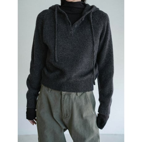 《予約販売》henley neck raglan knit hoodie/2colors_nt2458