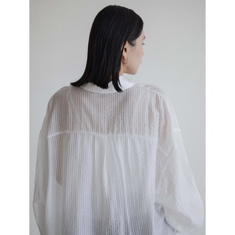 《予約販売》accent stripe sheer over shirt/2colors_nb0320