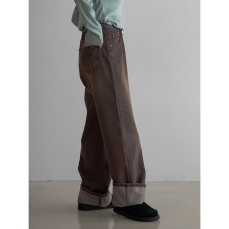 《予約販売》washing brown jeans_nj0108