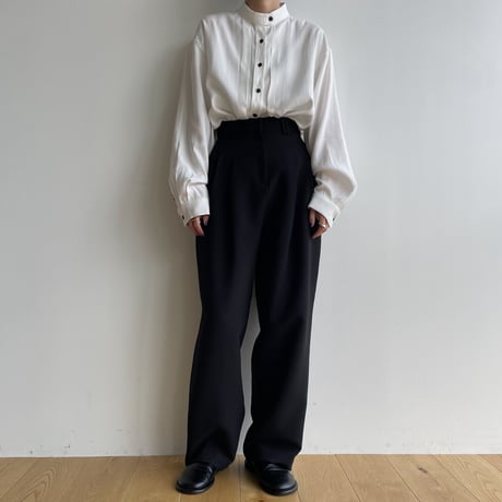 【nokcha original】accent tuck blouse/white_nb0203