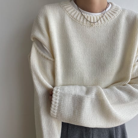 《予約販売》sleeve cut out knit/2colors_nt1853