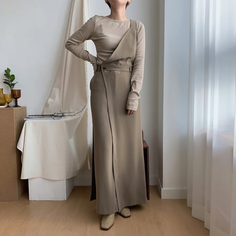 【nokcha original】docking all-in-one/khaki beige_np0157