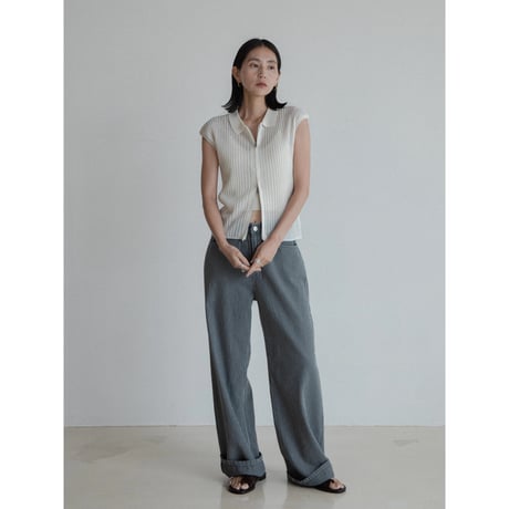 《予約販売》2way zip pleats knit vest_nt2340
