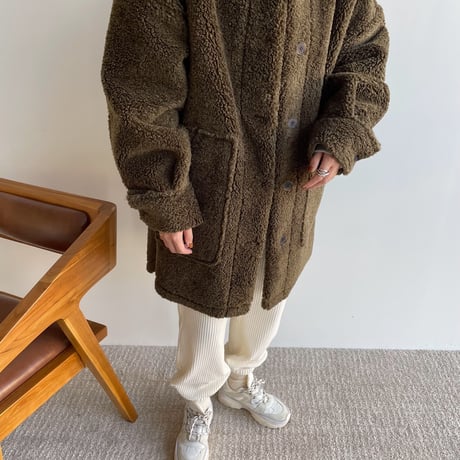 【nokcha original】boa mouton jacket/khaki_no0187
